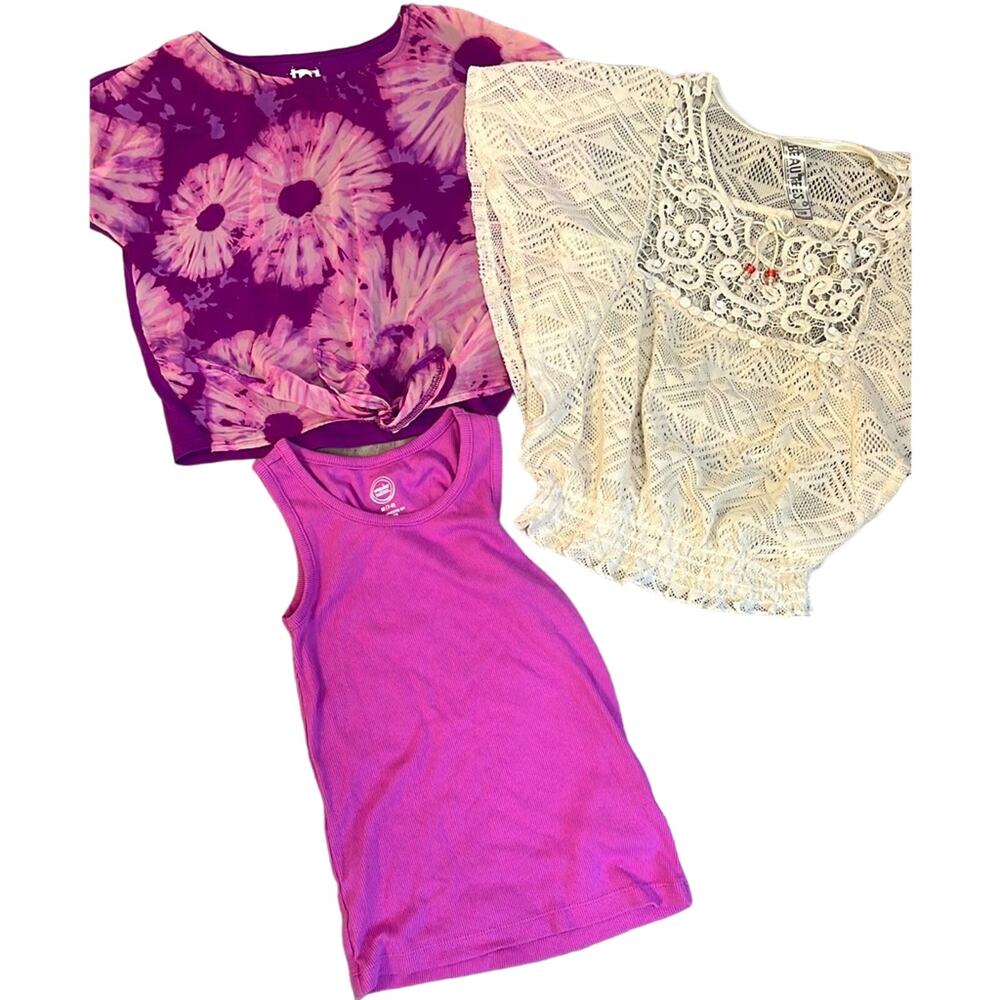 Back to School Girls 3 shirt bundle Size M 7/8